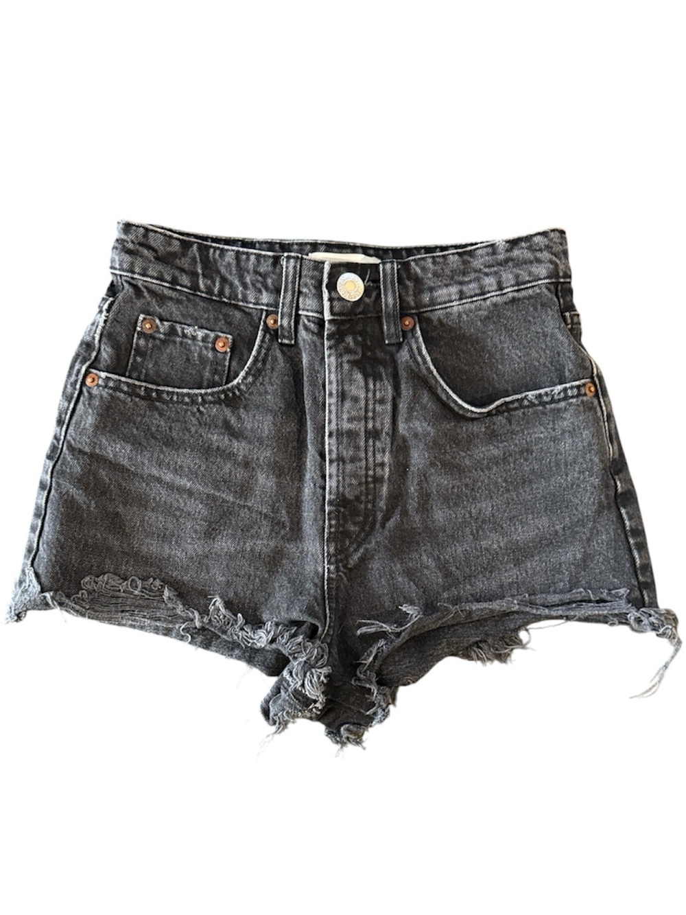 Zara Black High Rise Jean Shorts